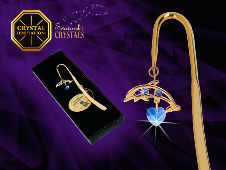 Zakładka do książki Carmani Crystals Delfin w eleganckim pudełku prezentowym