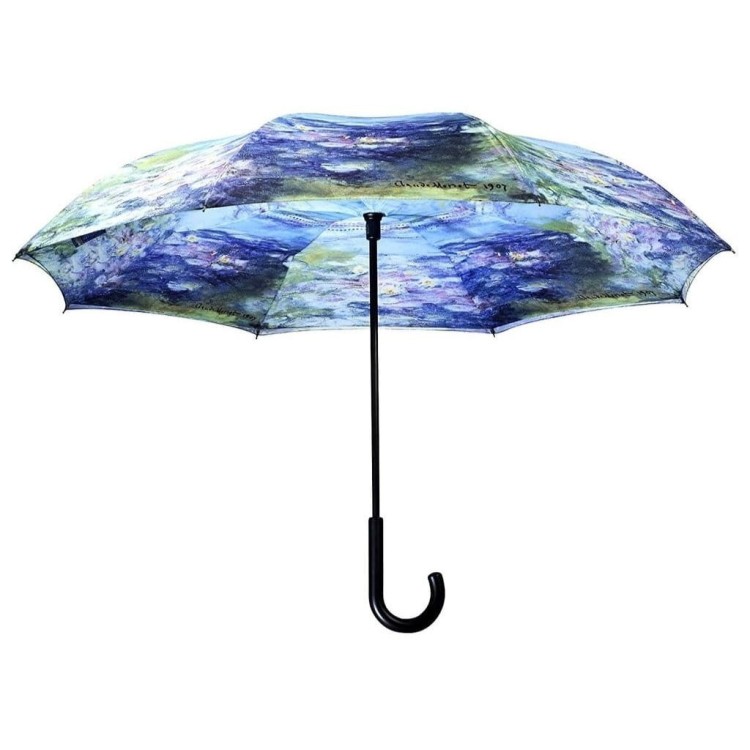Claude Monet Lilie wodne parasol odwrotny Galleria  rozłożony z podwójną warstwą materiału