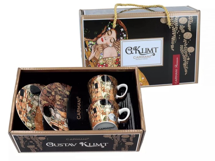 Filiżanki espresso Klimt Pocałunek Carmani 4