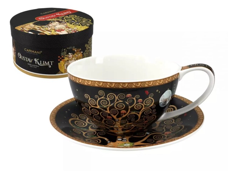 Filiżanka 340 ml Gustav Klimt Drzewo życia z pudełkiem prezentowym