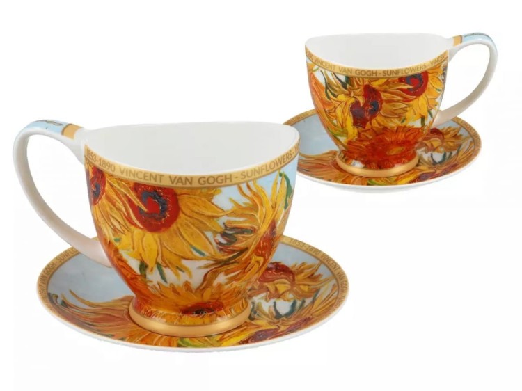 Filiżanka Big Vanessa 350 ml Vincent van Gogh Słoneczniki widok z obu stron