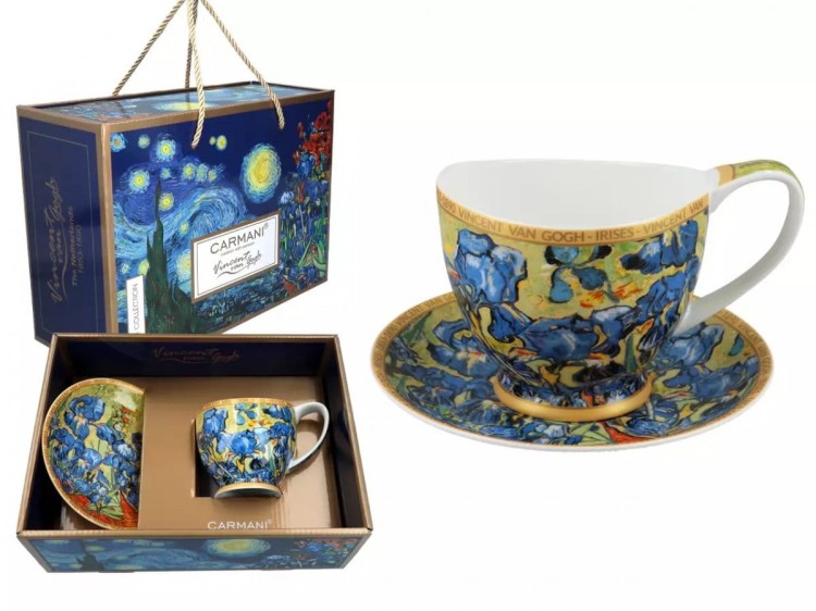 Filiżanka Big Vanessa 350ml Vincent van Gogh Irysy umieszczona w kuferku prezentowym
