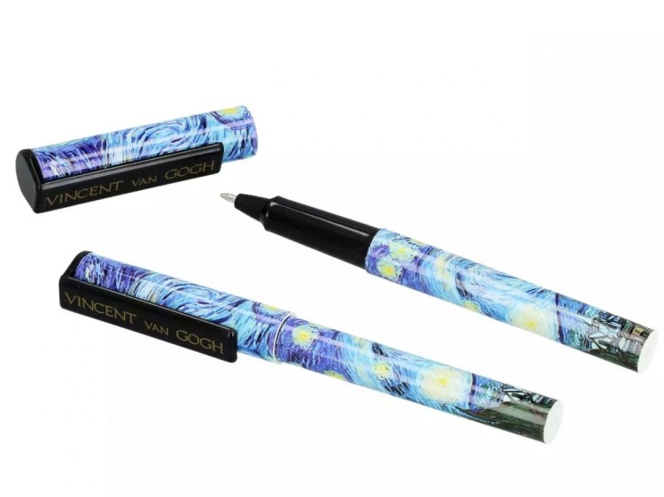 Długopis Vincent van Gogh Gwiaździsta noc otwarty i zamknięty