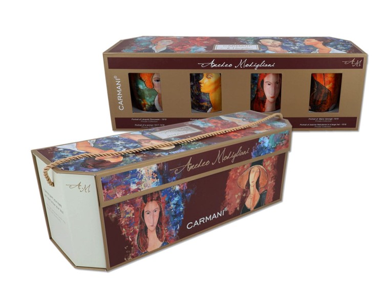 Komplet 4 kubków Amedeo Modigliani w pudełku