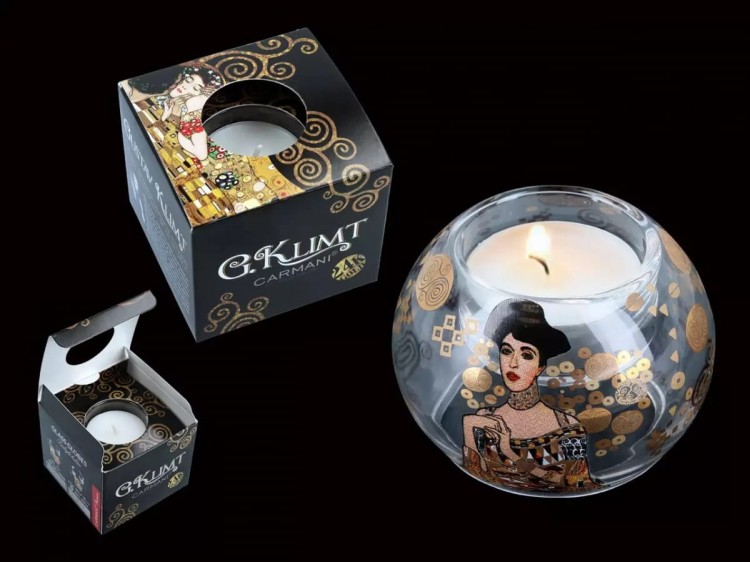 Świecznik szklana kulka Gustav Klimt Adele 2