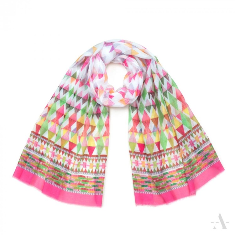 Szal 70x180 Kolory lata różowy