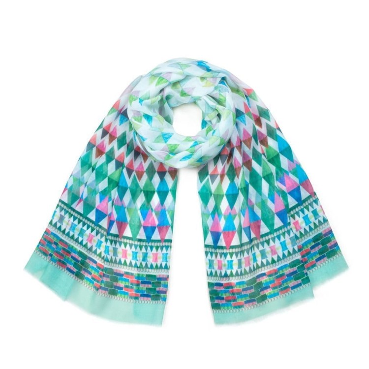 Szal 70x180 Kolory lata zielony