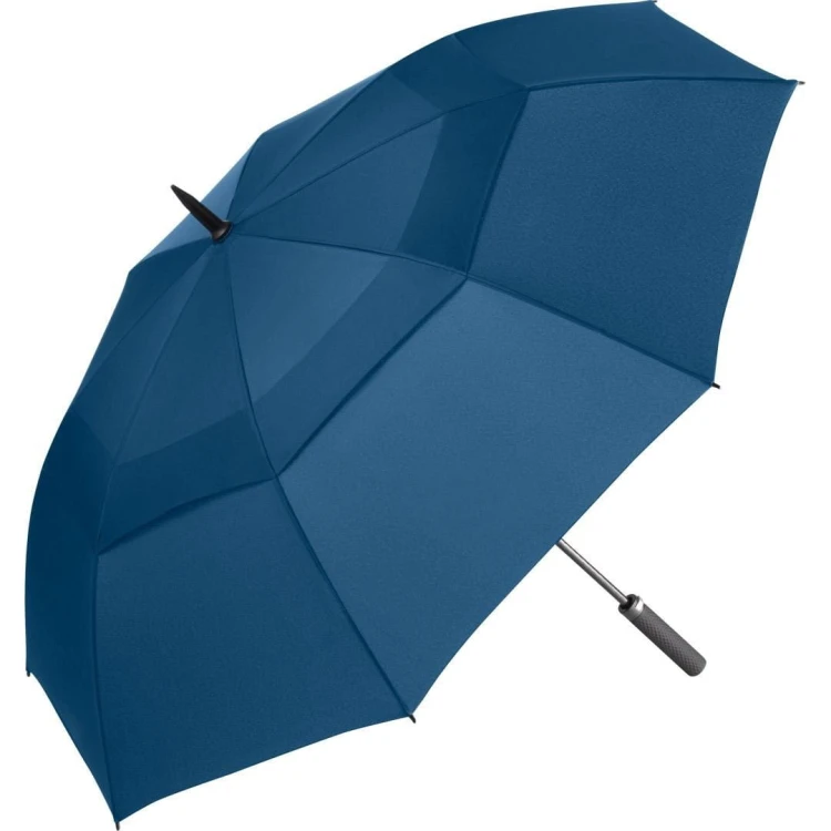Fibermatic XL Vent wielki parasol automat 133 cm kolor granatowy rozłożony widok z boku