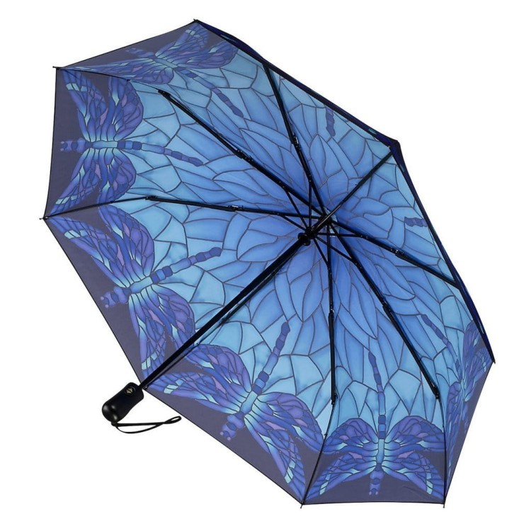 Parasolka składana Galleria Witraż ważki czasza rozłożona widok od spodu