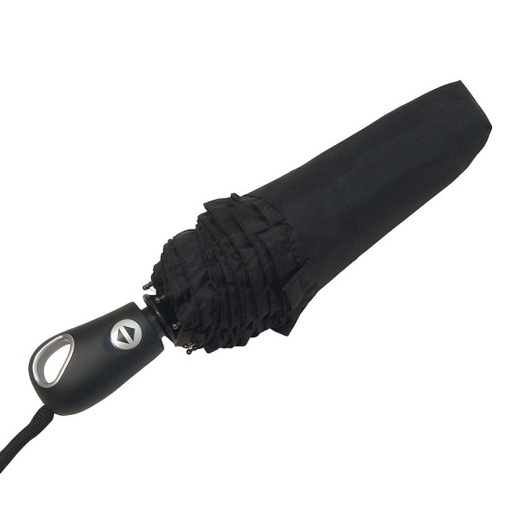 Parasolka składana z falbanką DP362 Romans czarna złożona