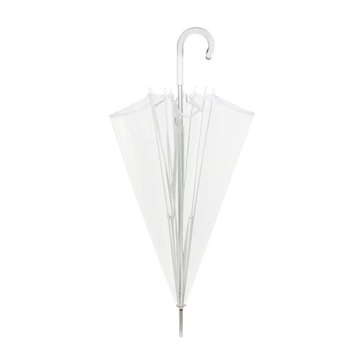 Parasolka przezroczysta Von Lilienfeld z białym stelażem złożona