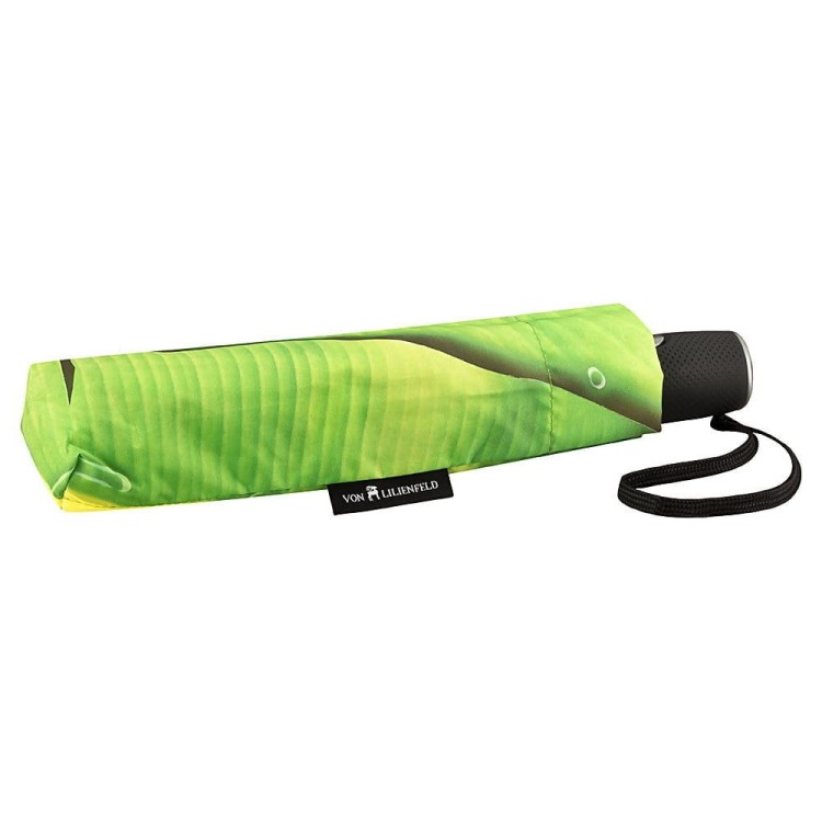 Parasolka składana Von Lilienfeld Liście bananowca złożona w pokrowcu idealna do torebki