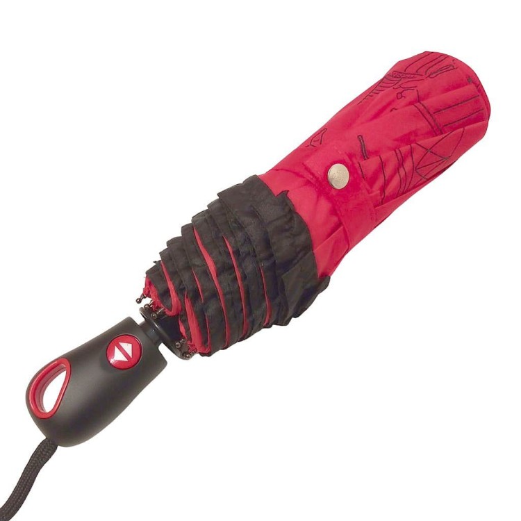 Parasolka składana z falbanką DP362 Romans czerwona  złożona