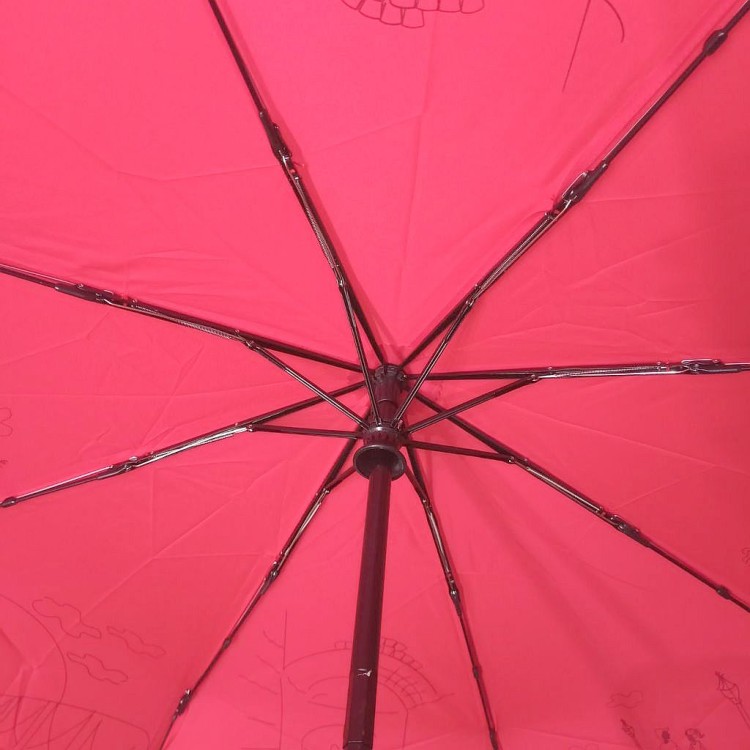 Parasolka składana z falbanką DP362 Romans czerwona  stelaż wiatroodporny