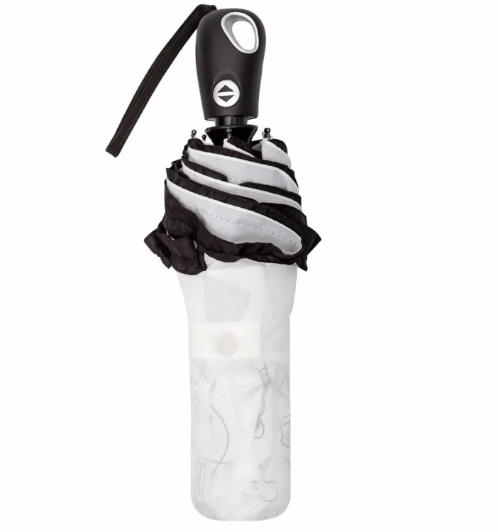 Parasolka składana z falbanką DP362 Romans biała  parasolka złożona