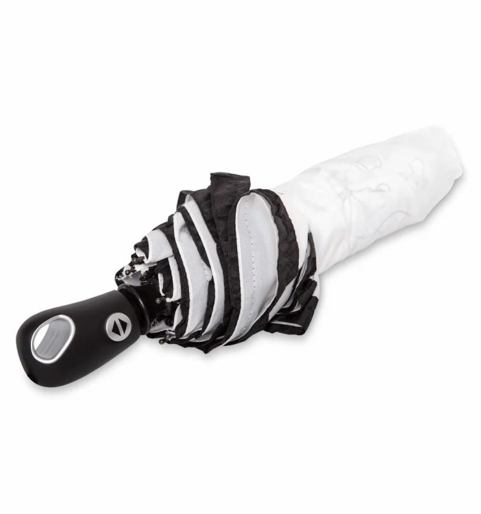 Parasolka składana z falbanką DP362 Romans biała  złożona