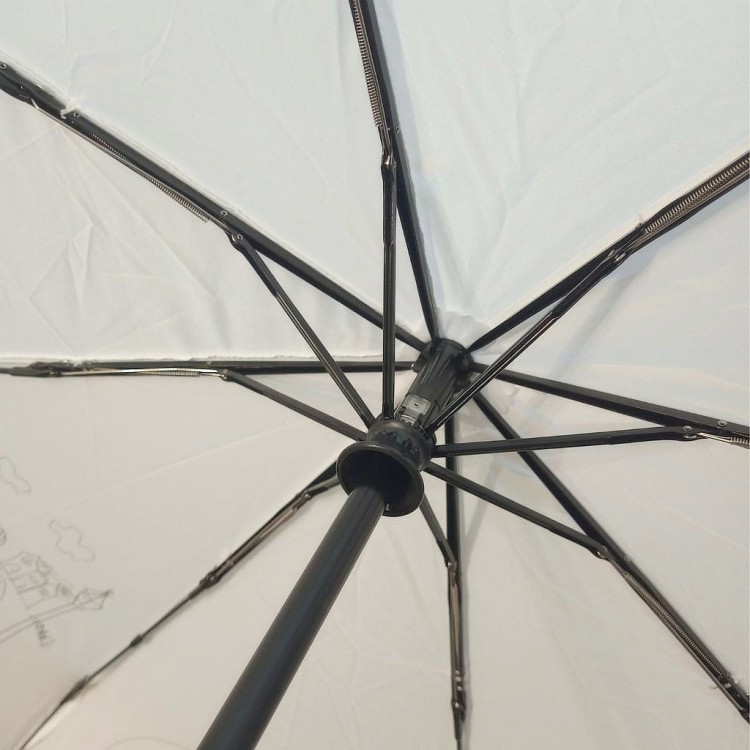 Parasolka składana z falbanką DP362 Romans biała  stelaż wiatroodporny