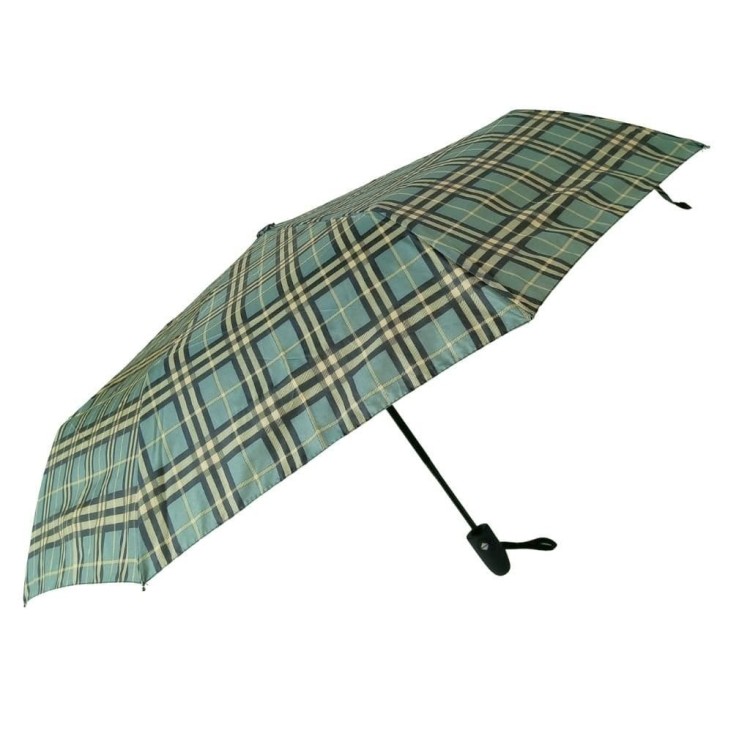 Parasolka składana Blue Drop A677DC Zielona kratka 2