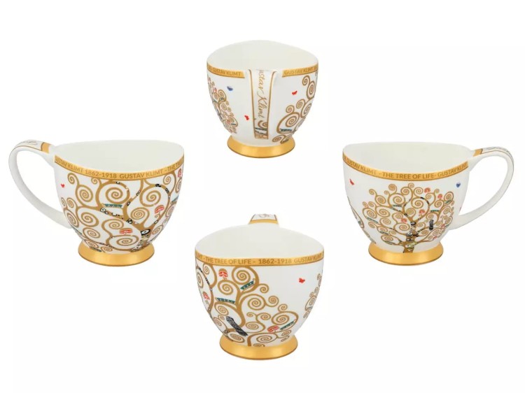 Filiżanka espresso 100ml Klimt Drzewo życia białe tło 3