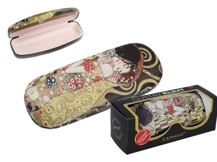 Etui na okulary Gustav Klimt Pocałunek zamknięte w pudełku prezentowym