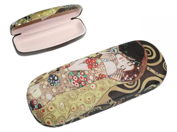 Etui na okulary Gustav Klimt Pocałunek zamknięte i otwarte