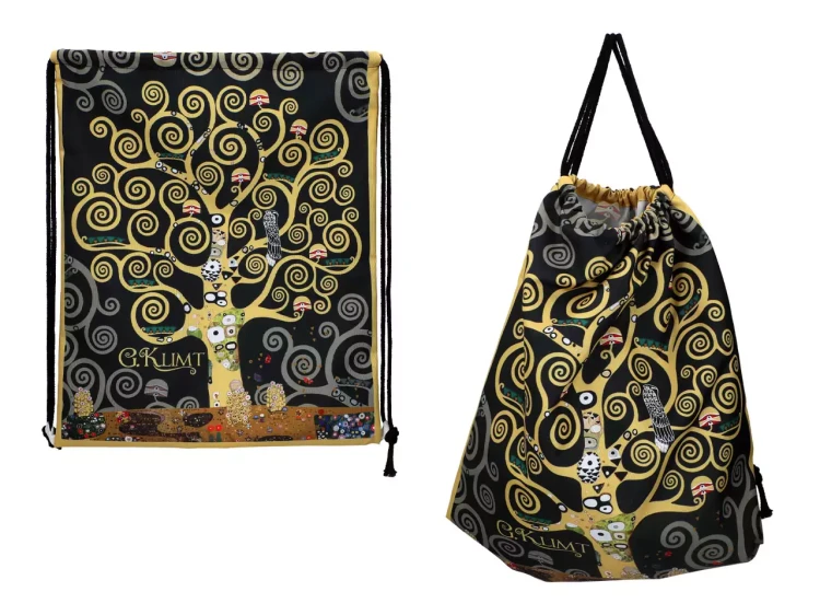 Plecak worek gustav klimt drzewo życia czarne tło 1.jpg